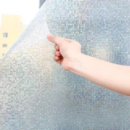 Window Stickers 58x200cm Small Mosaic Static Translucent Glass Sticker Laser Sliding Door Toilet Anti-Privacy Cover