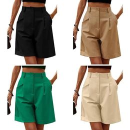 Women Long Shorts S to 3XL Casual High Waist Chic Ladies Summer Short Pants Trousers Office Wear 240409