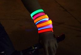 KTV Club Dance Party Concert Glowing Supplies LED Flashing Wrist Band Bracelet Arm Band Light Up Dance Jogging Glow in dark