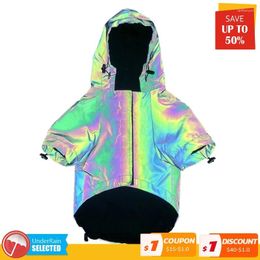 Dog Apparel Fluorescence Waterproof Raincoat Jumpsuit Reflective Rain Coat Sunscreen Outdoor Clothes Jacket For Small Pet Supplies
