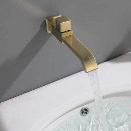 Tuqiu Basin Faucet Only Cold Brushed Gold Bathroom Faucet In-Wall Bathroo Faucet Bathroom Sink Tap Basin Mixer Tap Set