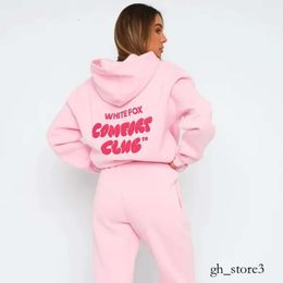 Fox Hoodie Sweatshirts Wf-women Womens Hoodies Letter Print 2 Piece Outfits FOX Cowl Neck Long BLACK WHITE Sleeve Sweatshirt and Pants Set Tracksuit Sports Suit 985