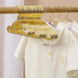 1PC Baby Hangers Drying Rack Strong Small Gold Metal Wire Pet Hangers for Dog Cat Clothes Shirts Hanger with Grooves