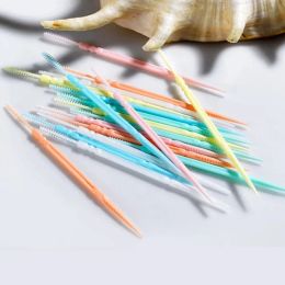 200Pcs Portable Superfine Soft PP Clean Teeth Double-head Interdental Brush Toothpick Brush Oral Care Dental Floss Pick