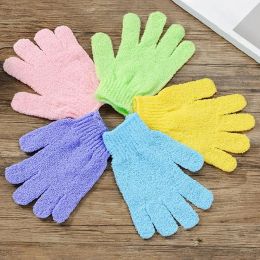 2pc Shower Bath Gloves Exfoliating Wash Skin Spa Massage Scrub Body Scrubber Glove (Random Color)