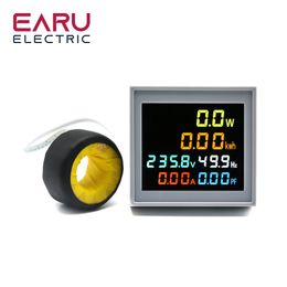 AC 50-300V Digital Voltmeter Ammeter 100A Wattmeter Power Energy Frequency Metre Voltage Monitor Current Factor Volt AmpHerz KWH