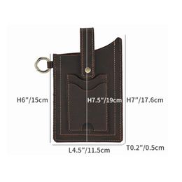 Vintage Leather Waist Bag Cellphone Loop Holster Mens Belt Bag Phone Pouch Wallet Phone Case for IPhone Samsung Huawei General