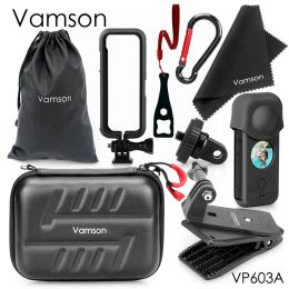 Cameras Vamson for Insta 360 One x2 Accessories Kit Mini Waterproof PU Carrying Bag Hard Shell Box for Insta360 Action Camera VP603A