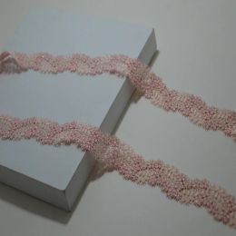 5Yd-15Yd/lot 2.8cm Wide Pink Fluorescent Hollow Floral Venise Lace Trim with Design for Wedding Bridal,Garment Decoraion