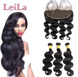 Peruvian13x4 Lace Frontal Closure With Bundles Cheap 9A Body Wave Virgin Hair 4 Pieces Human Hair With Lace Frontal Closure7908358