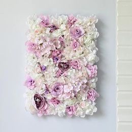 Decorative Flowers Autumn Rose Flower Wall For Christmas Decoration Silk Panel Wedding Backdrop Girls Room Flores Artificiales Decor