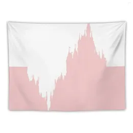 Tapestries Millennial Pink Heartbeat Castle Tapestry Room Decorations Aesthetic Bedroom Deco