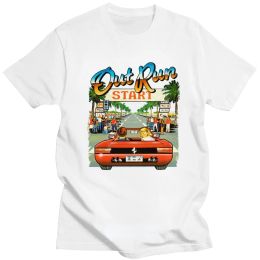 Japan Arcade Racing Video Game Out Run T Shirt Men Vintage 80s Console Gaming Tops OutRun Tshirt Casual Oversized Tee
