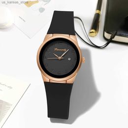 Wristwatches Womens es Brand Luxury Ladies Calendar Sile Strap Quartz Wristes Womens Clock Gift relojes de mujer240409
