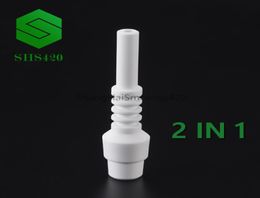Ceramic Tip 2 IN 1NC Ceramic Nail Food Grade 18mm 14mm Male Replacement For Nector Collector Kits Ceramic Nails3937219