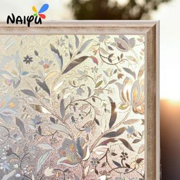 Window Stickers 0.3mm 3d Static Cling Flower Pvc Heat Insulation Opaque Explosion-proof Glass Films No-glue Decorative Sticker