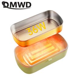 DMWD Portable Electric Lunch Box 0.9L Rice Cooker Hot Pot Food Heater Steamer Cooking Container Office Warmer No Water Injection