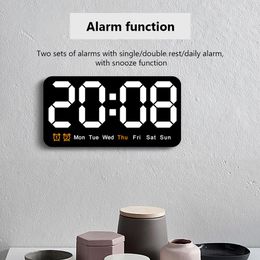 Digital Wall Clock With 2 Alarm Large Display LED Digital Alarm Clock For Living Room Office Classroom Gym Shop Decoration