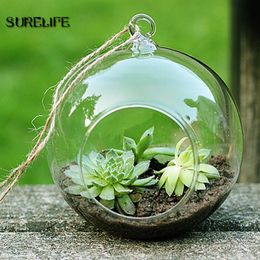 8pcs Terrarium Ball Clear Hanging Glass Vase Flower Plants Container Micro Landscape DIY Wedding Candle Holder Candlestick