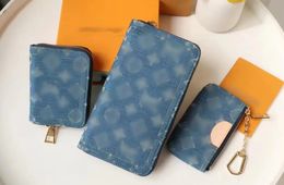 Denim Zippy Wallet LL10A Mirror High Quality Card Bag Designer Coin Key Wallet Exquisite Packaging Free Shipping cowboy Wallets Holders M82958