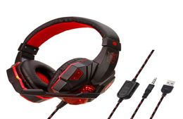 Stereo OverEar Gaming Headphone Deep Bass Game Headphones Headset Wired Earphone With Mic Light for PC Computer Gamer5392295