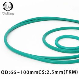 Fluorine rubber Ring Green FKM O ring Seal OD66/70/74/75/78/80/85/90/95/100*2.5mm fkm Rubber O-Ring Oil Ring Fuel Gasket Washer