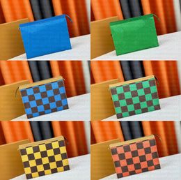 Brand Bags Mens Long Wallets Green Letter Pochette Handbags Purses Women Men Wash Bags Lager Plaid Graffiti Clutch Bags With Card Holders Ladies Wallets Pocket