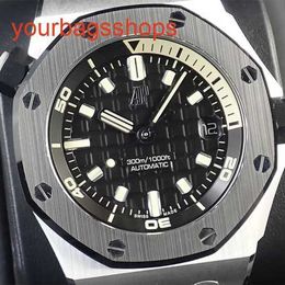 Top AP Wristwatch Royal Oak Offshore Series 42mm Dia 18K Platinum Precision Steel Automatic Mechanical Mens Watch Luxury Watch 15720CN