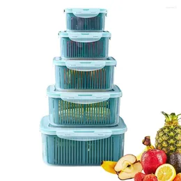 Storage Bottles Fruit Organizer For Refrigerator Produce Keepers With Lid And Colander Fridge Vegetable