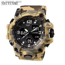 Wristwatches Luxury Men LED Digital Military Sports Quartz es Dual Display Outdoor Waterproof Luminous Electronic Wrist 1606P240409