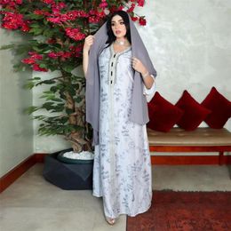 Ethnic Clothing Arabic Ramadan Eid Muslim Women Floral Printed Abaya Long Maxi Dresses Turkey Kaftan Islamic Party Morocco Jalabiya Caftan