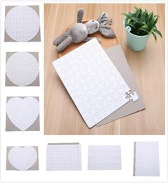 8 Styles Blank Sublimation Jigsaw Puzzle Heat Press Thermal Transfer Crafts DIY White Puzzles For Sublimation Po Printing2116362