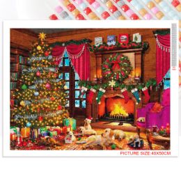 AB 5D DIY 90 Colours Diamond Painting Christmas Tree Mosaic Picture Landscape Full Embroidery Dog Bedroom Decoration
