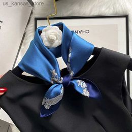 Scarves % Pure Silk Scarves 53*53cm Femmes Spring Scarf Natural Silk Luxury Square Scarf Bandana Shawls Hangzhou Real Silk Scarves240409