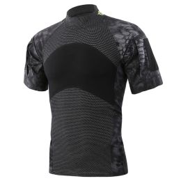 Men's Tactical T-Shirts Camouflage Army Hunting Climbing Short Sleeve T-Shirts,Assault Combat Military Hiking Shirts For Male