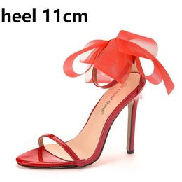 Dress Shoes Crystal Queen Woman Sweet Bow Knot Elegant Ankle Strap Party Sandals Black Thin High Heels White Wedding Open Toe H240409 2BUT