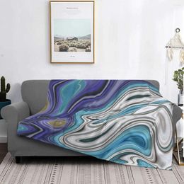 Blankets Nautical Summer Beach Ocean Blue Swirls Blanket For Home Decor Comfortable Flannel Fleece Throw Amazing Gifts