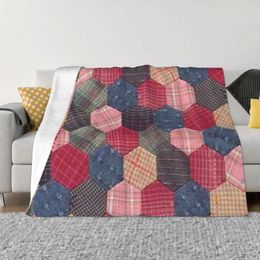 Blankets Patchwork Very Classical Aesthetic Blanket Flannel Spring Autumn PLAID QUILT Warm Throws For Winter Bedding