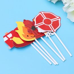 36 Pcs Birthday Cake Child Ornament Kids Cupcake Topper Firefighter Decorations