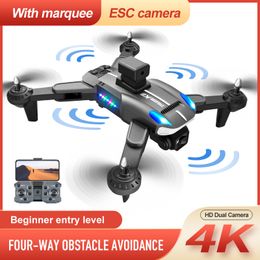 New K8 Mini Drone 4K ECS Camera RC Helicopter Optical Flow Quadrocopter Obstacle Avoidanc LED Light FPV Foldable Quadcopter Toys