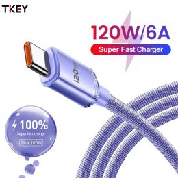 TKEY 6A Type C Super Fast Cahrger Cable Type-C Quick Charge Mobile Phone Date Cord For Samsung Xiaomi Huawei USB C Cable Charger