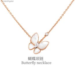 Top Luxury Fine Women Designer Necklace Vancefe Precision Edition Butterfly Necklace Female White Fritillaria Full Diamond Designer High Quality Choker Necklace