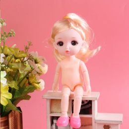 New Cute Girl Doll 17cm Doll 1/8 BJD Doll 3D Eye Joint Movable Doll Toy Naked Doll Kids Girls Toy Gift