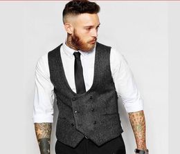 Fine Cool tweed Vests Wool Herringbone British style custom made Mens suit tailor slim fit Blazer wedding suits for men2998180