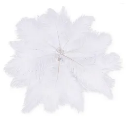 Decorative Flowers 20 X Natural Ostrich Feather 25-30cm White Decoration Festivities