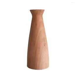 Vases Decorative Flower Vase Solid Wood Wedding Flowers Decorations Desktop Centerpiece Black