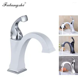 Bathroom Sink Faucets High Quality Basin Faucet Mixer And Cold Water Wash Taps White Color WB1016
