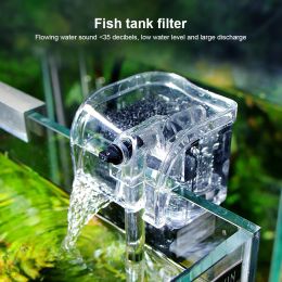 3 in 1 Hang Fish Tank Filter Submersible Oxygen Pump Small Aquarium External Waterfall Constant Current Equipment Water Filter