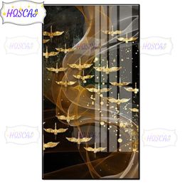 5D DIY Nordic light luxury decoration, abstract golden scenery, Full Round Drill Diamond Painting Kits Art Craft Home Decor Gift