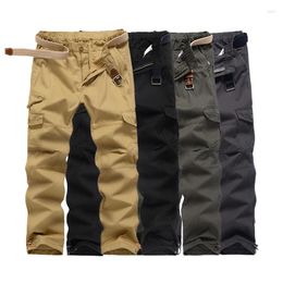 Men's Pants Mens Casual Sports Cotton Cargo Spring Autumn Hiking Outdoor Clothes Fashion Man Elastic Waist Trousers